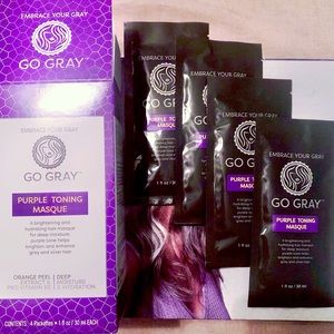 Go Gray Purple Toning Masque for Gray & Silver Hair 4 Pack 1 Fl oz each